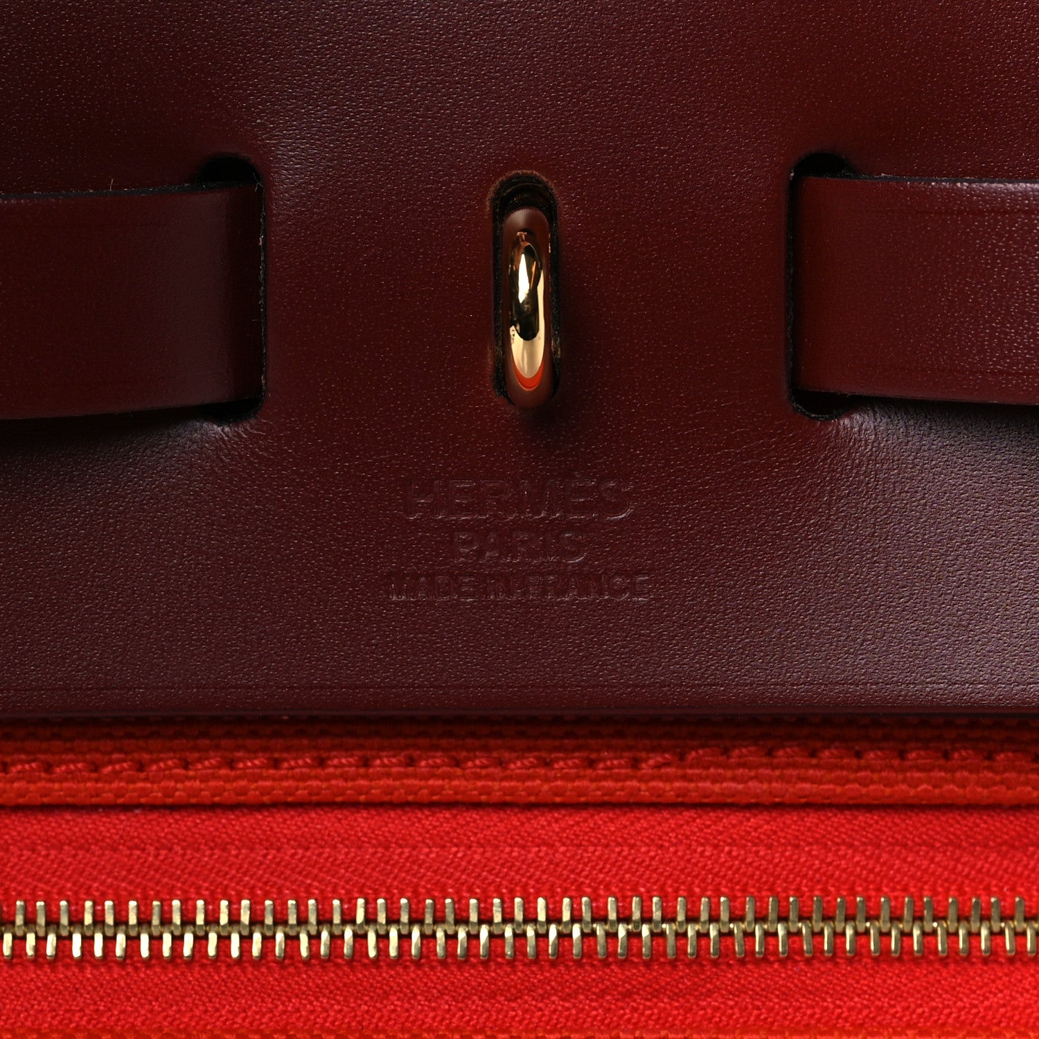 Hermes Vache Hunter Toile Herbag Zip Retourne 31 PM Orange Mecano Rouge H 7 of 10