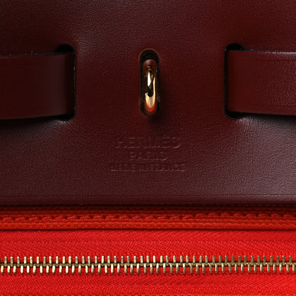 Hermes Vache Hunter Toile Herbag Zip Retourne 31 PM Orange Mecano Rouge H 7 of 10