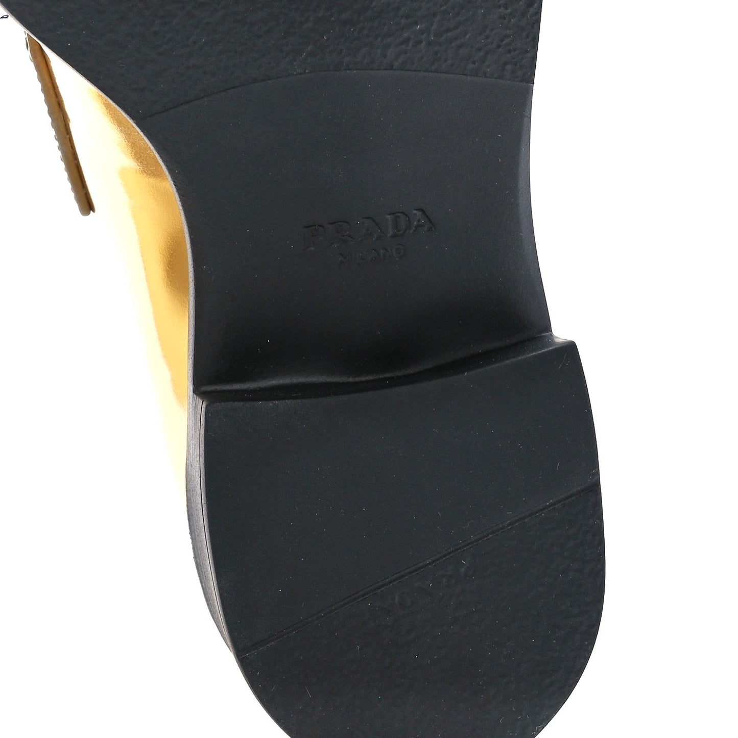 Metallic Brushed Calfskin Metal Triangle Logo 50mm Loafers 35 Platino
