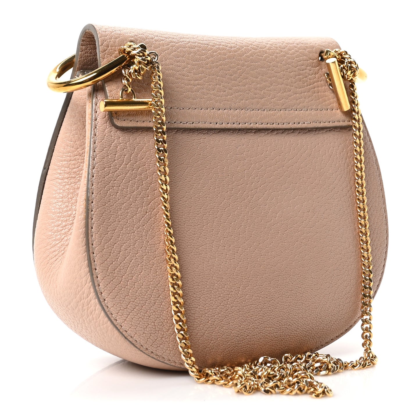 Grained Lambskin Mini Drew Shoulder Bag Cement Pink