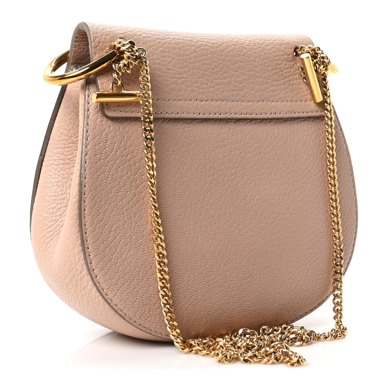 Chloe Grained Lambskin Mini Drew Shoulder Bag Cement Pink 3 of 10