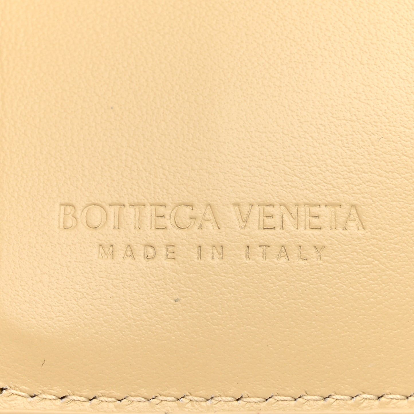 Nappa Calfskin Maxi Intrecciato Cassette Tri-Fold Wallet Porridge