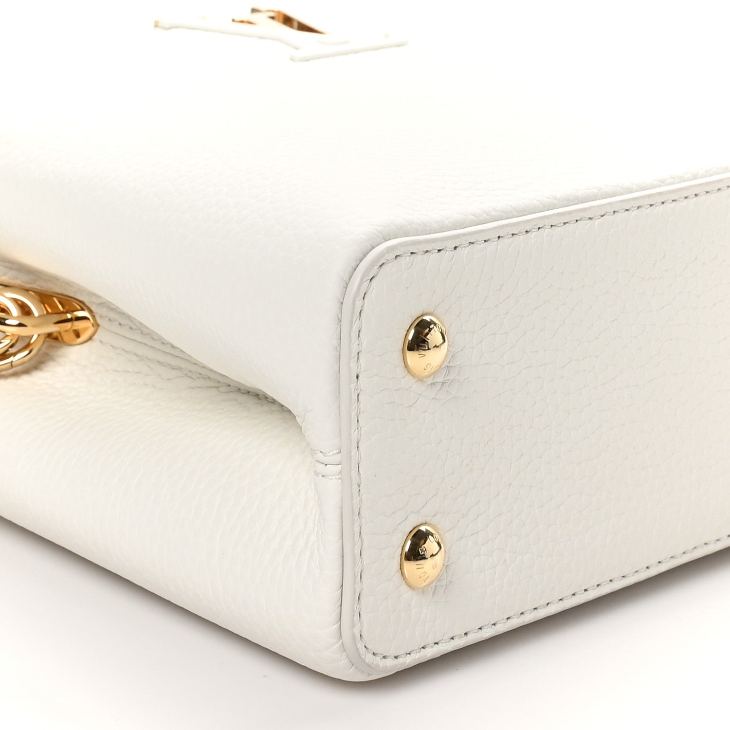 Louis Vuitton Taurillon Small Chain My Capucines Snow 8 of 10