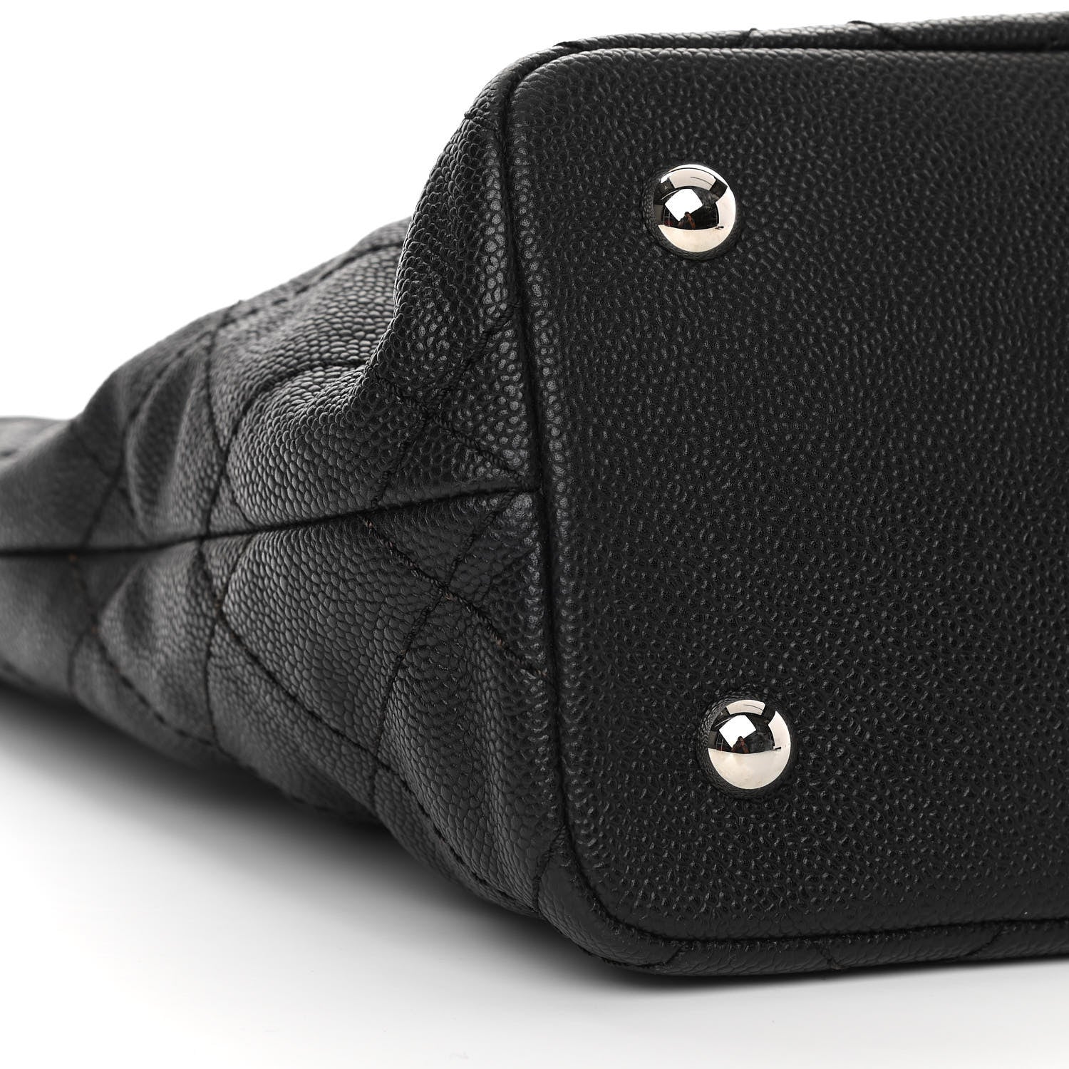 Chanel Grained Calfskin Quilted Small Daily Shopping Tote Black 10 of 13