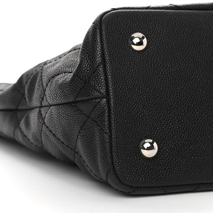 Chanel Grained Calfskin Quilted Small Daily Shopping Tote Black 10 of 13
