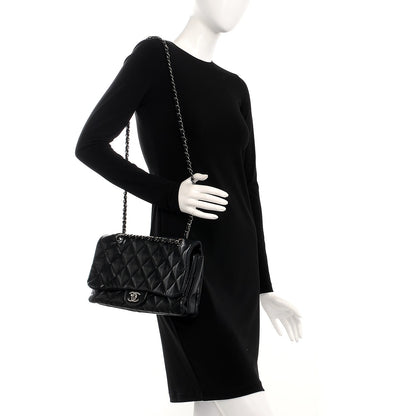 Chanel Lambskin Quilted Maxi 3 Flap Black 2 of 16