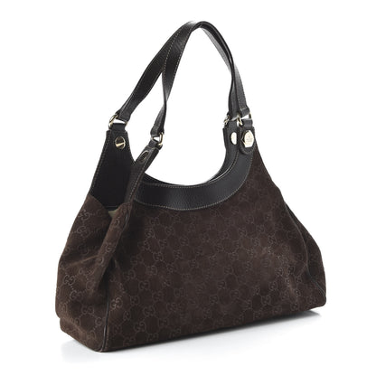 Gucci Monogram Suede Medium Charmy Shoulder Bag Dark Brown 3 of 10
