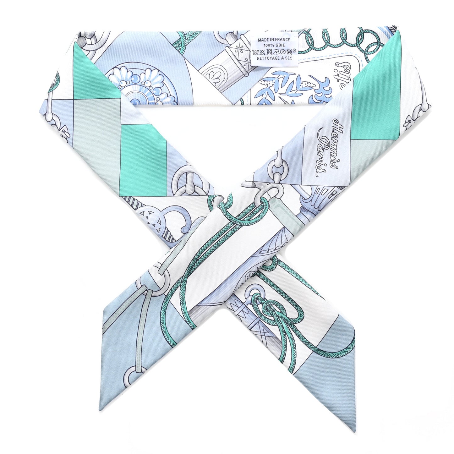 Silk Cliquetis Twilly Ciel White Menthol