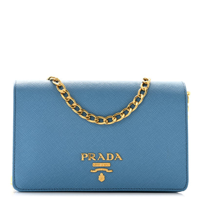 Prada Saffiano Lux Chain Wallet Mare 1 of 11