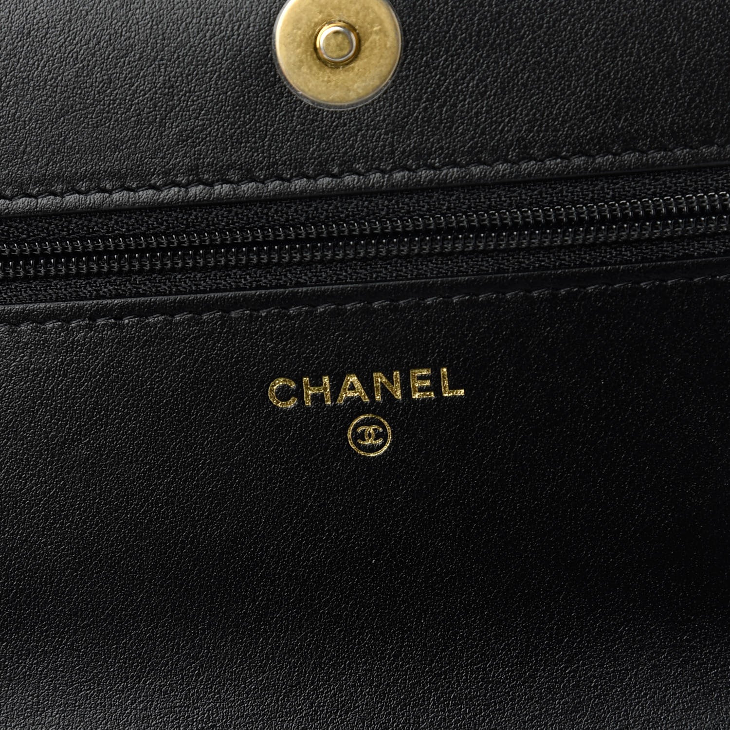 Chanel Tweed Quilted Chanel 19 Wallet On Chain WOC Black Beige 8 of 11