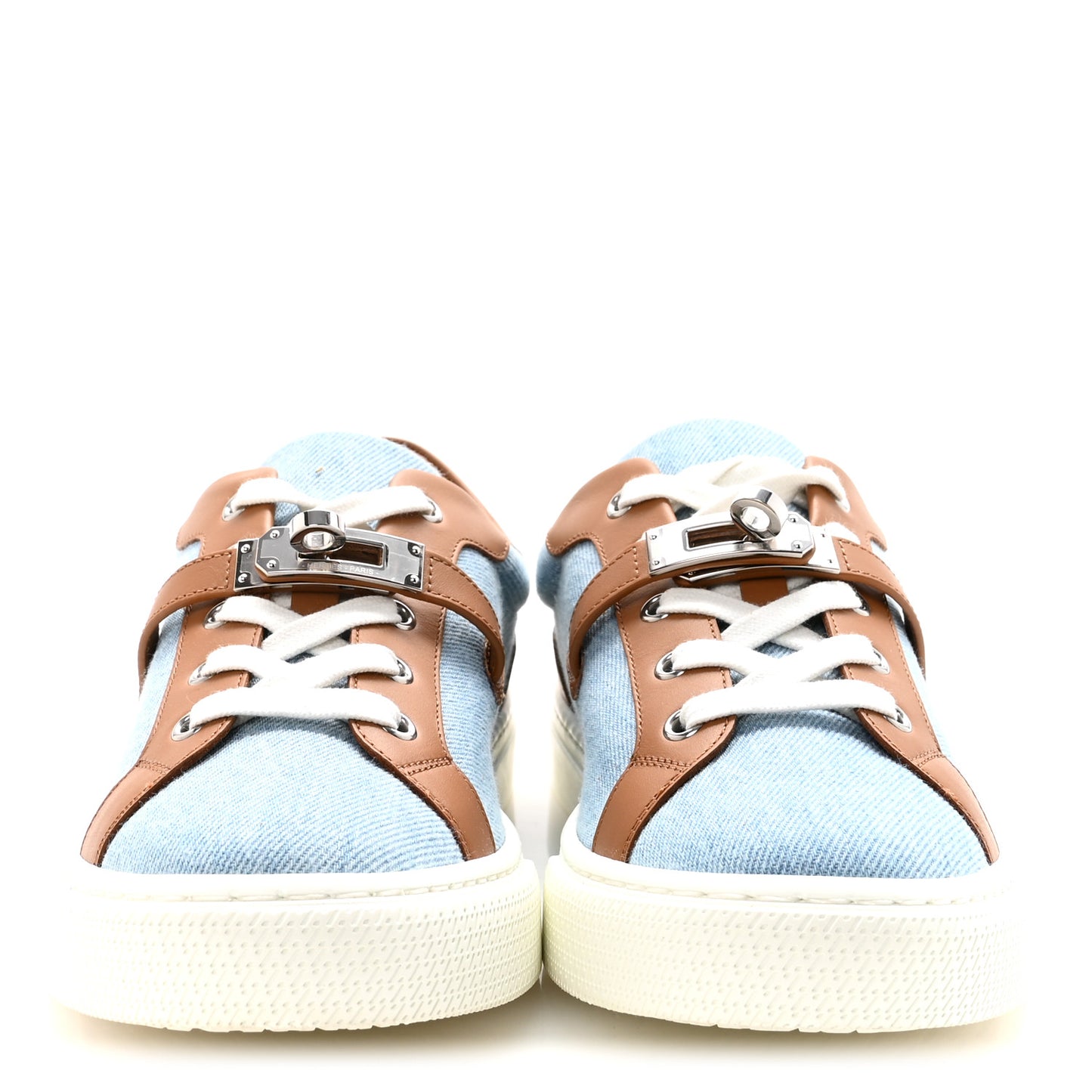 Denim Calfskin Day Sneakers 38 Blue Clair Gold