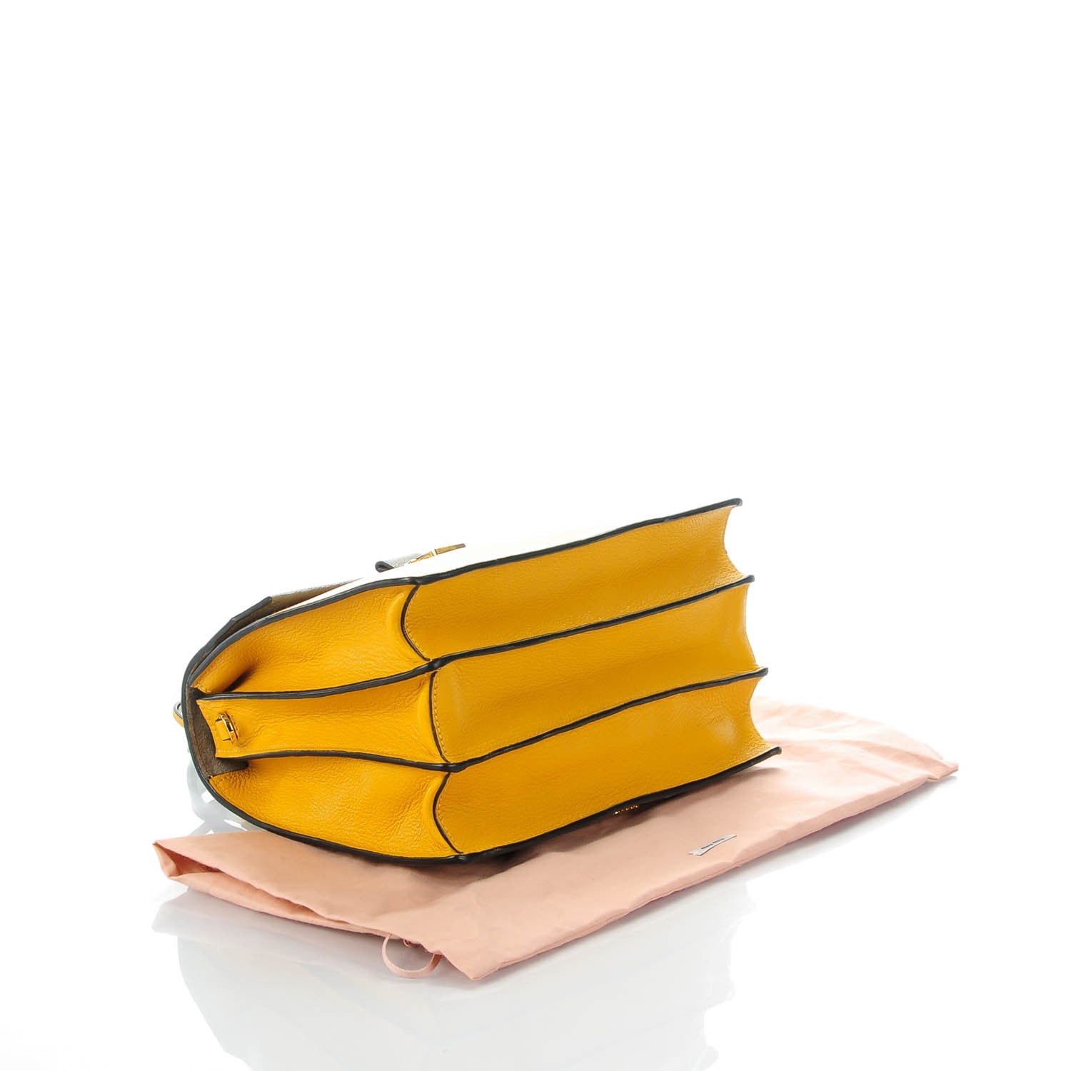 Miu Miu Goatskin Bandoliera Madras Bi-Color Shoulder Bag Argilla Soleil 4 of 7