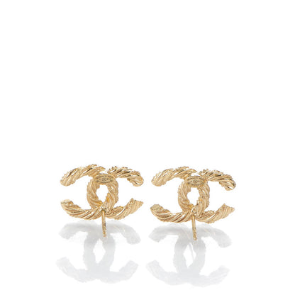 Chanel Crystal Twisted CC Earrings Gold 3 of 5