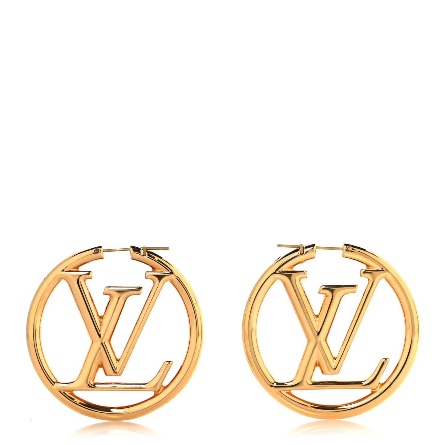 Metal Louise Hoop Earrings Gold