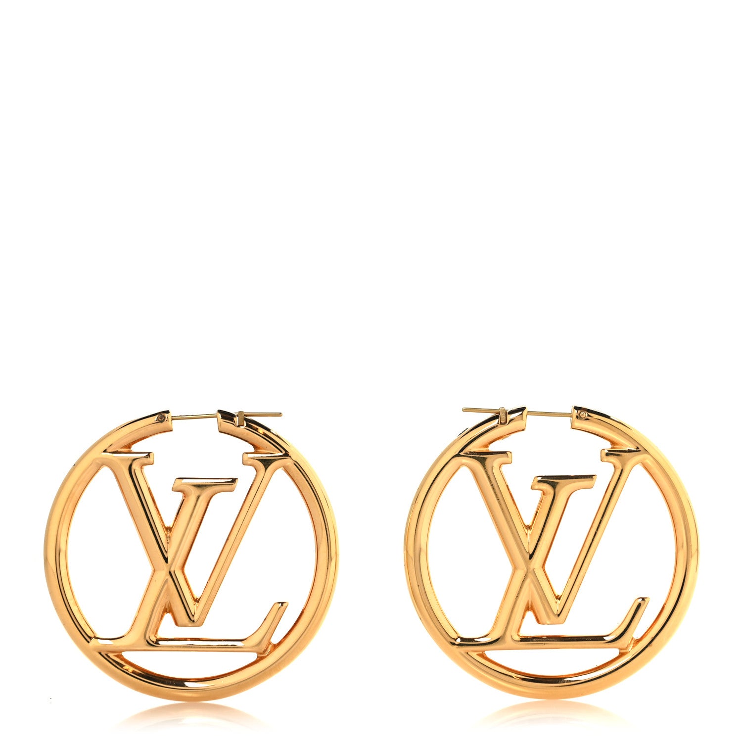 Louis Vuitton Metal Louise Hoop Earrings Gold 1 of 5