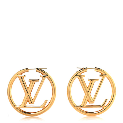 Louis Vuitton Metal Louise Hoop Earrings Gold 1 of 5