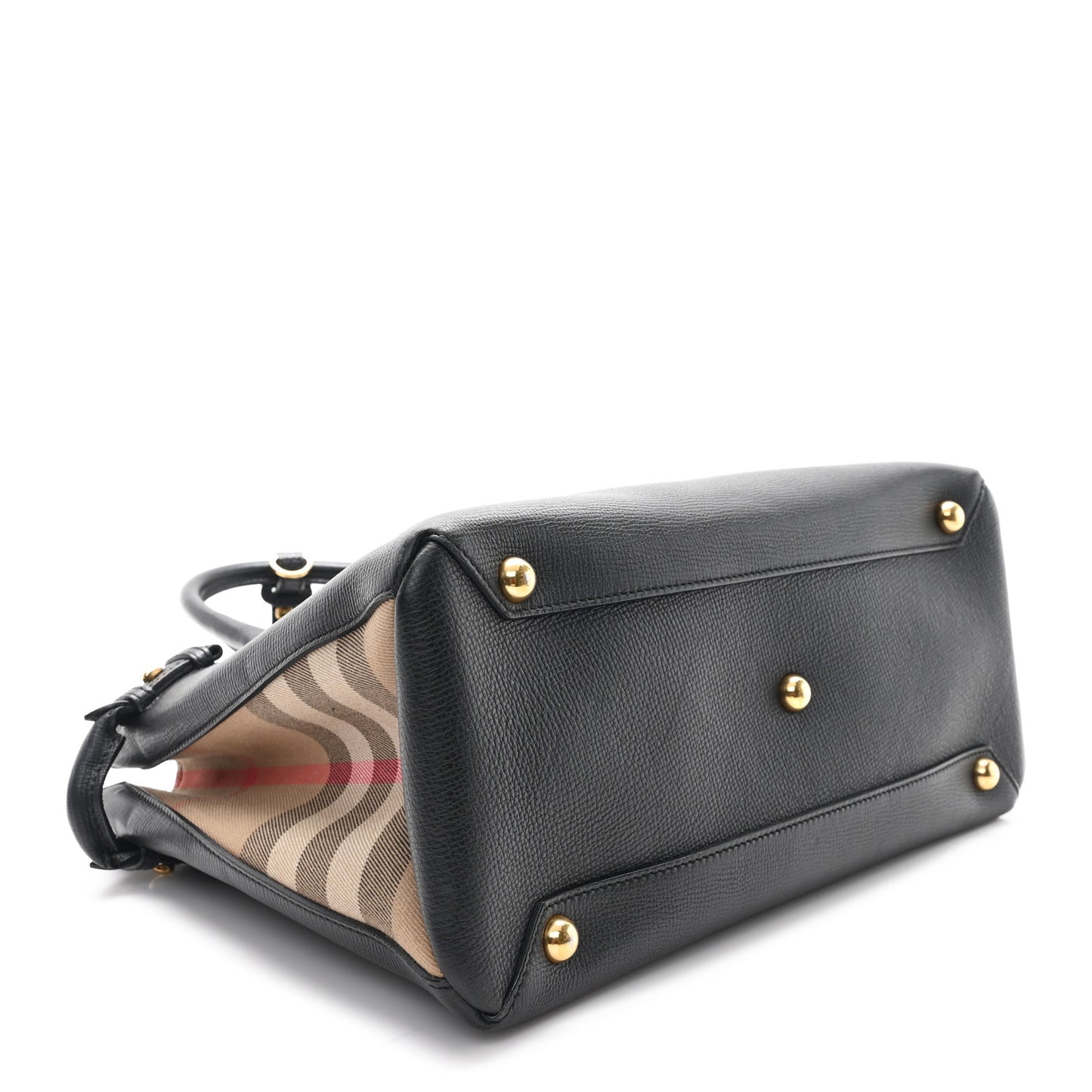 Derby Calfskin House Check Medium Banner Tote Black