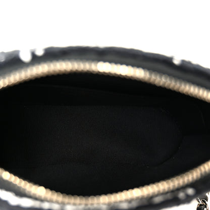 Chanel Tweed Quilted Mini Clutch With Chain Black White 5 of 11