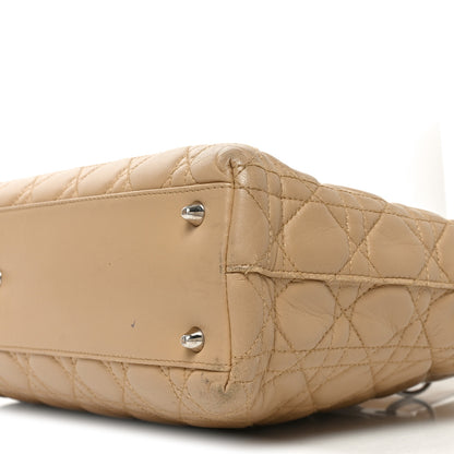 Christian Dior Lambskin Cannage Large Lady Dior Shopper Tote Beige 10 of 13