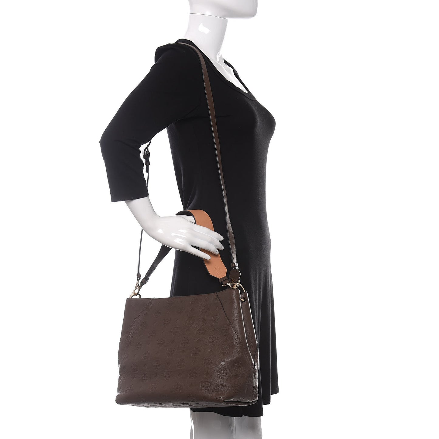 Calfskin Ottomar Monogram Medium Klara Hobo Chestnut