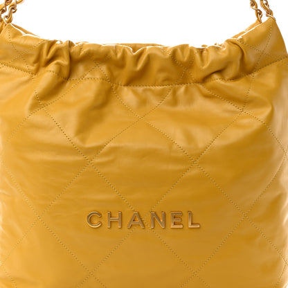Chanel Shiny Calfskin Quilted Small Chanel 22 Yellow 9 of 11