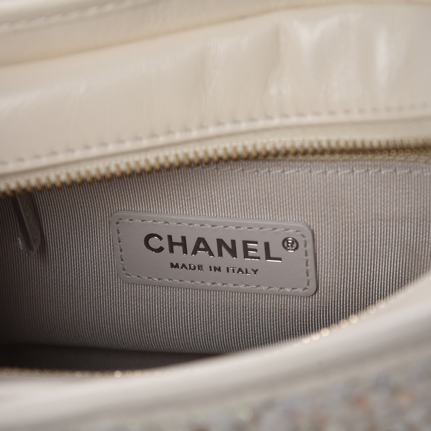 Chanel Tweed Calfskin Quilted Small Gabrielle Hobo Beige Ivory 8 of 10