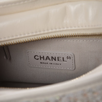 Chanel Tweed Calfskin Quilted Small Gabrielle Hobo Beige Ivory 8 of 10