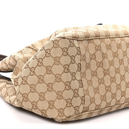 Gucci Monogram Calfskin Medium Mercato Tote Sand Dark Brown 9 of 10
