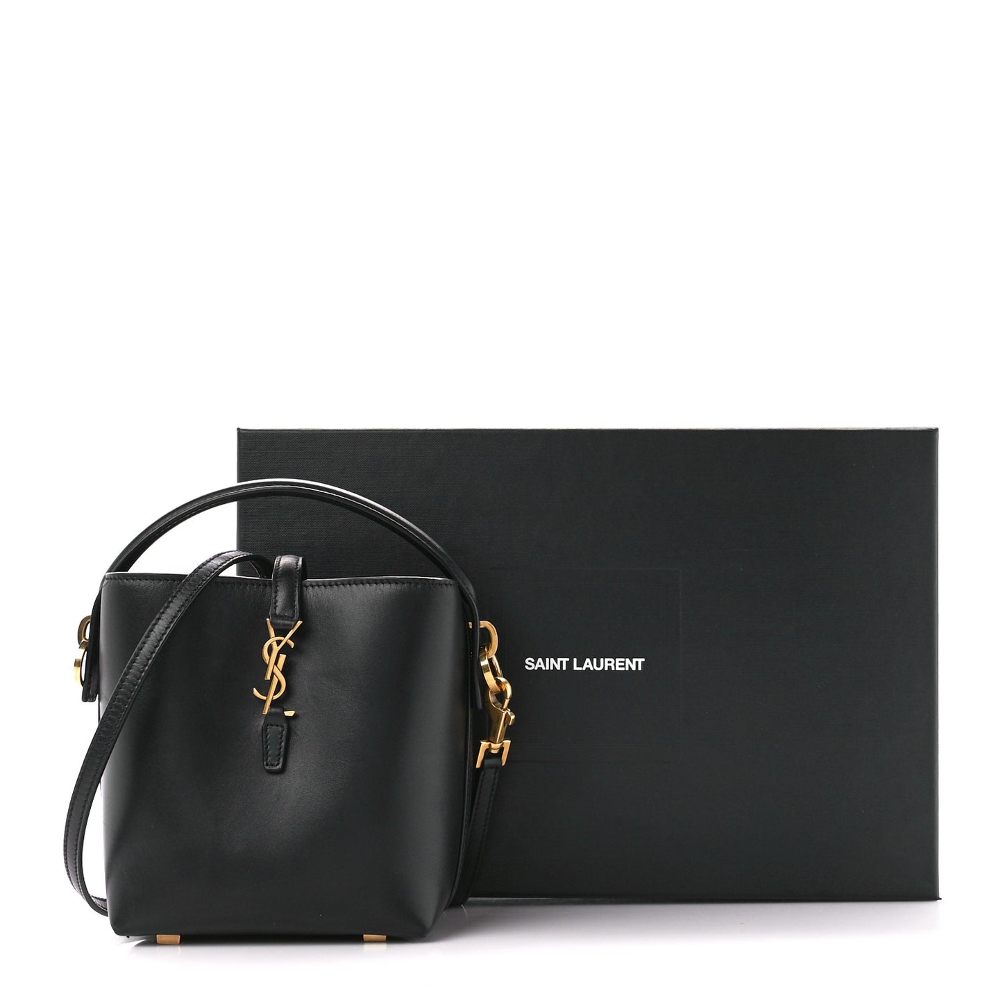 Shiny Calfskin Le 37 Mini Bucket Bag Black