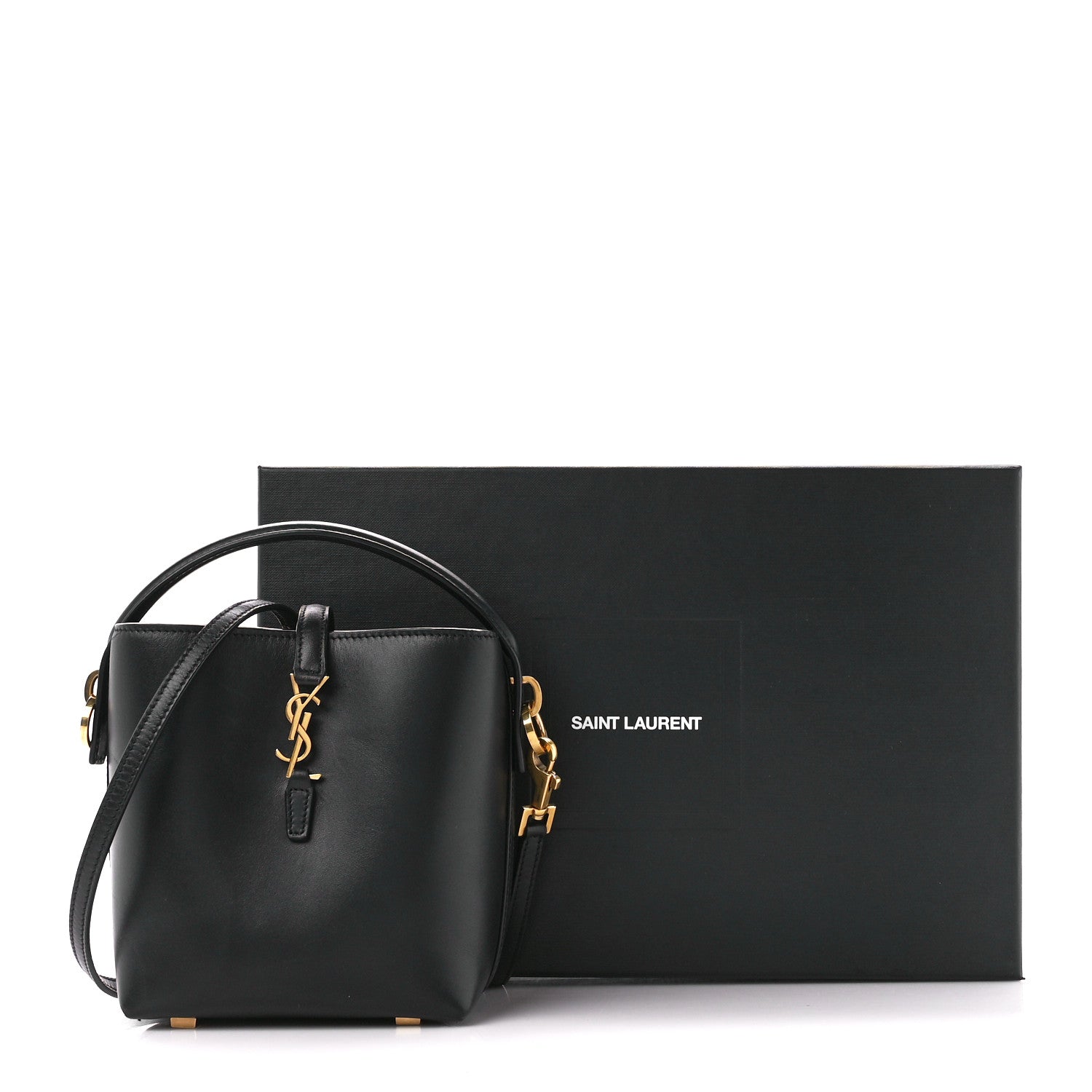 Saint Laurent Shiny Calfskin Le 37 Mini Bucket Bag Black 11 of 11