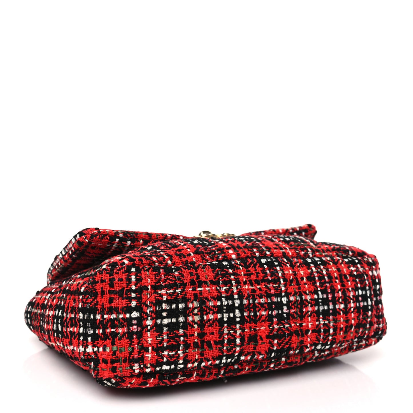 Tweed Quilted Medium Chanel 19 Flap Red Black