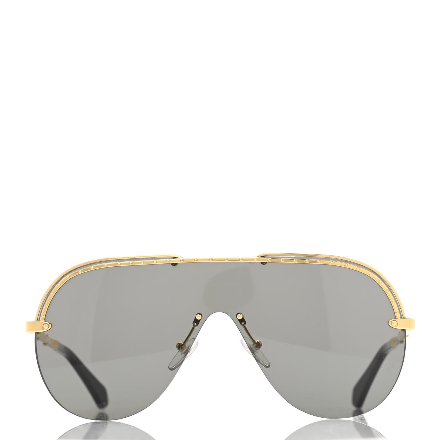 Louis Vuitton Metal Aviator Sunglasses Z1230E Black Gold 2 of 10