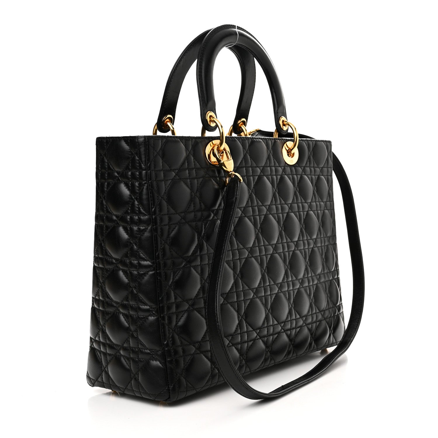 Christian Dior Lambskin Cannage Large Lady Dior Black 3 of 13
