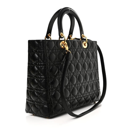Christian Dior Lambskin Cannage Large Lady Dior Black 3 of 13