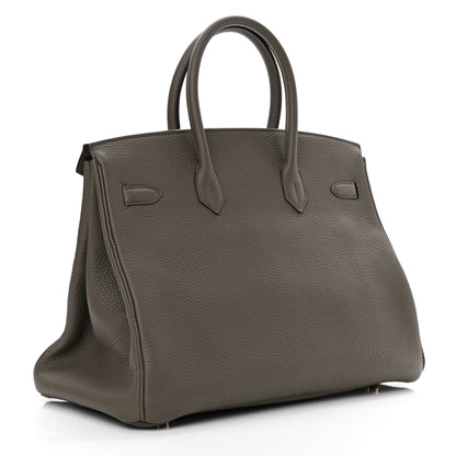 Hermes Taurillon Clemence Birkin 35 Etain 2 of 13