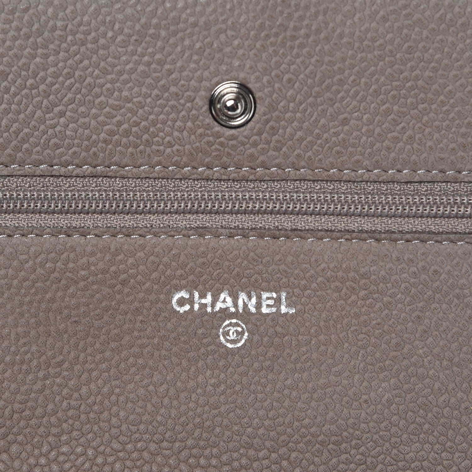 Chanel Iridescent Caviar Quilted Wallet On Chain WOC Gray 6 of 14