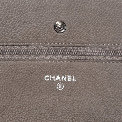 Chanel Iridescent Caviar Quilted Wallet On Chain WOC Gray 6 of 14