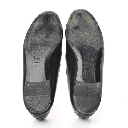 Chanel Lambskin Patent CC Cap Toe Ballerina Flats 38.5 Black 7 of 20