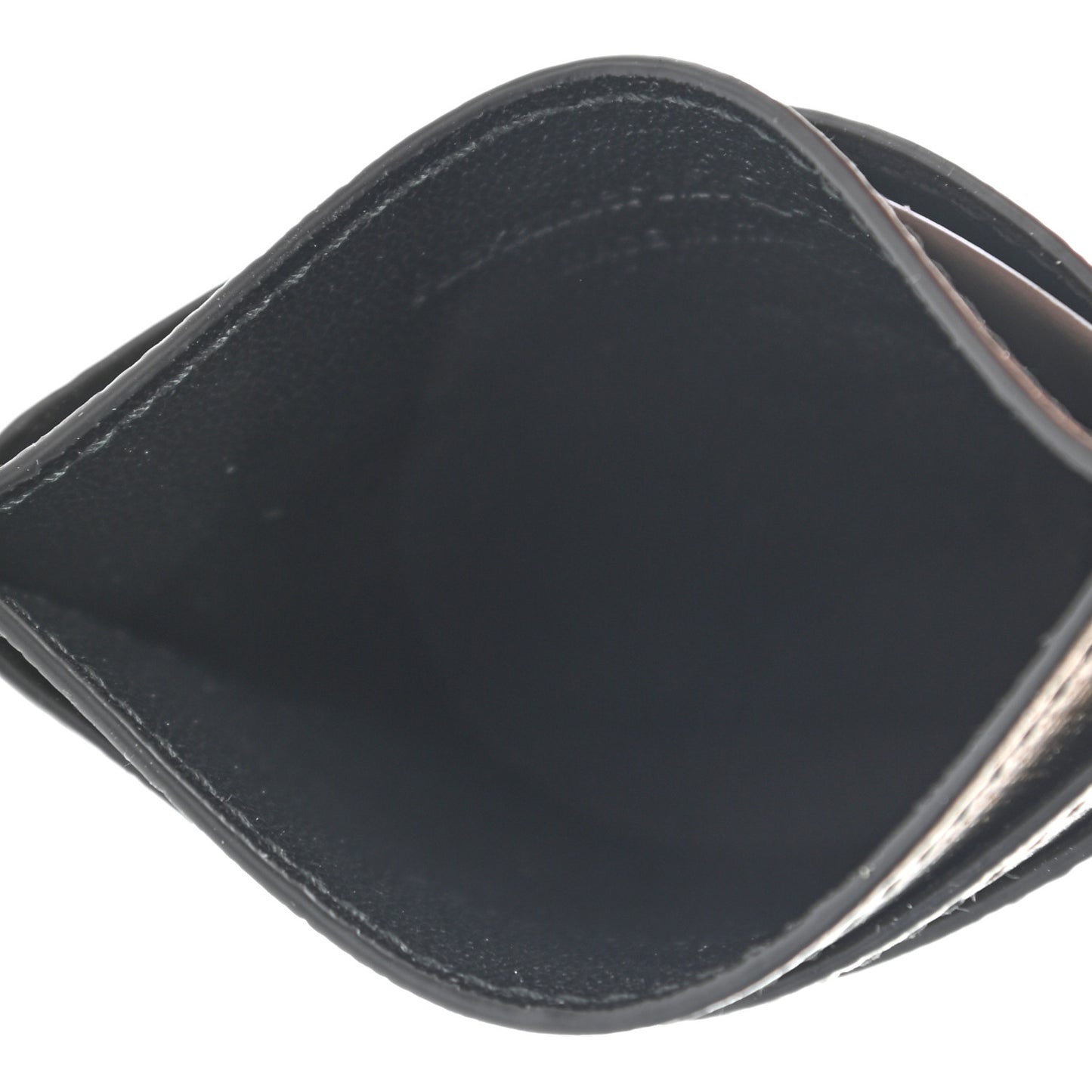 Metallic Textured Calfskin Skull Card Holder Gold