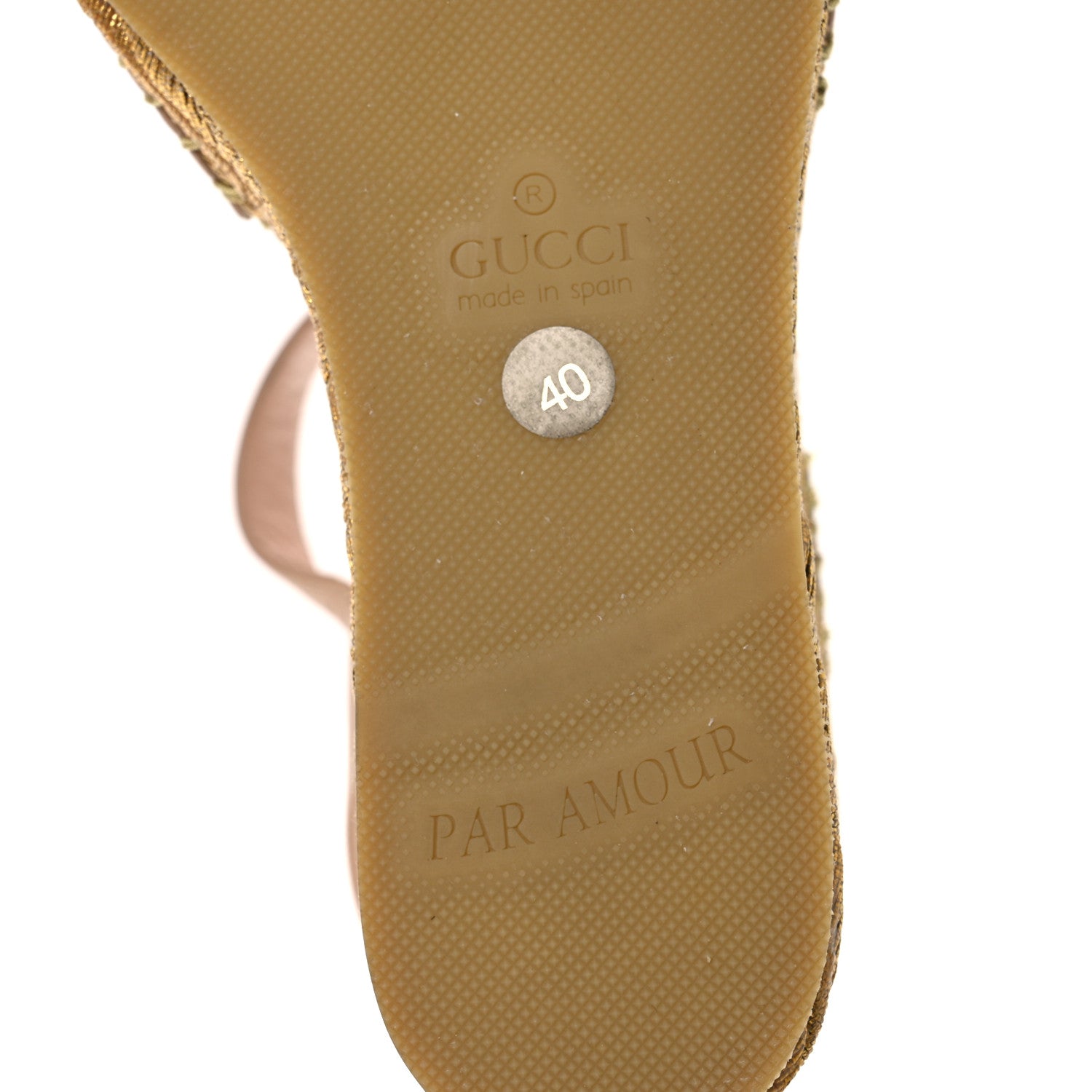 Gucci Malaga Kid Lifford Calfskin GG Espadrille Wedge Sandals 40 Skin Rose Dusty White 8 of 15