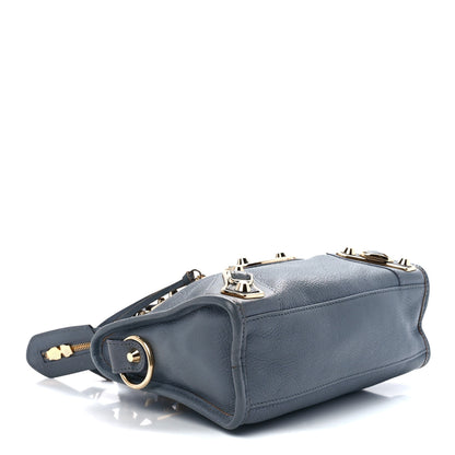 Balenciaga Chevre Gold Metallic Edge Hardware Mini City Bleu Acier 5 of 12