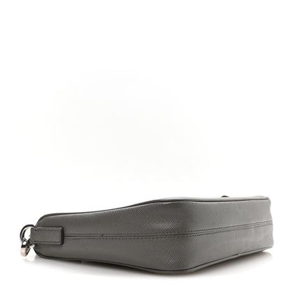 Prada Saffiano Travel Pocket Zippered Shoulder Bag Marmo 3 of 12