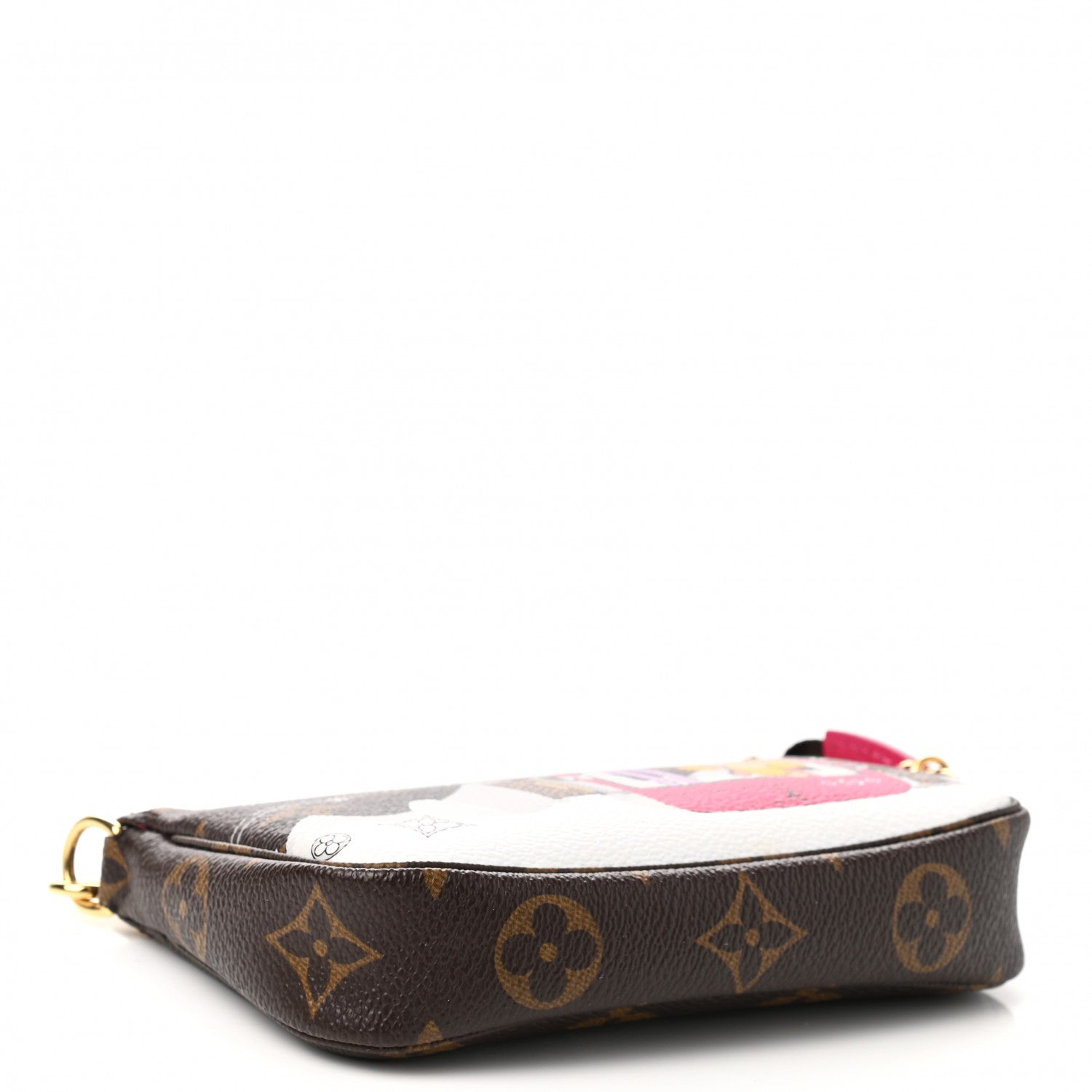 Louis Vuitton Monogram 2019 Christmas Animation Mini Courchevel Pochette Accessories Fuchsia 4 of 8