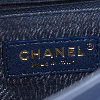 Chanel Lambskin Quilted Resin Bi-Color Chain Flap Bag Navy 5 of 9