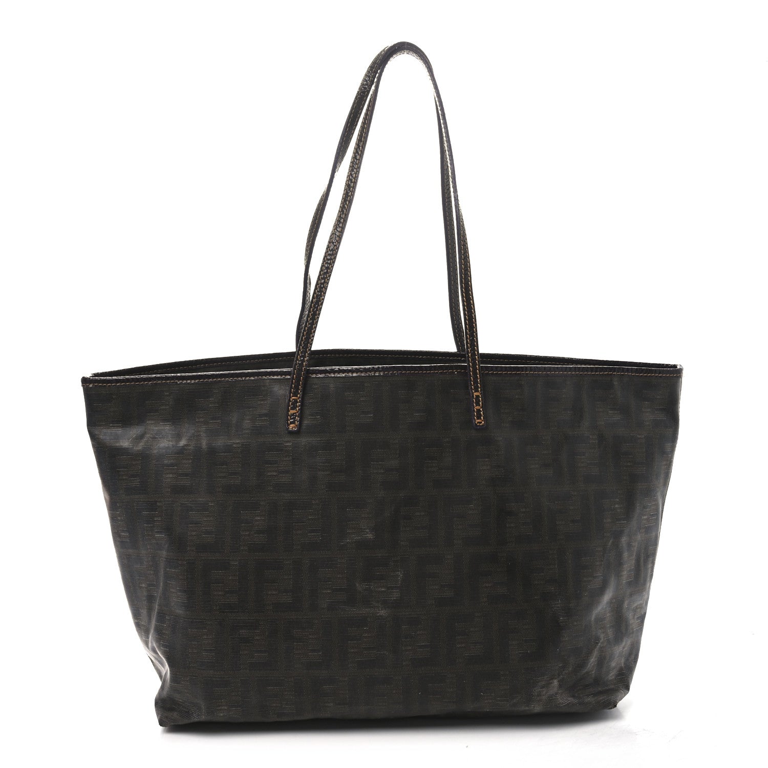 Fendi Zucca Spalmati Matrioska Roll Tote Tobacco Black 1 of 11