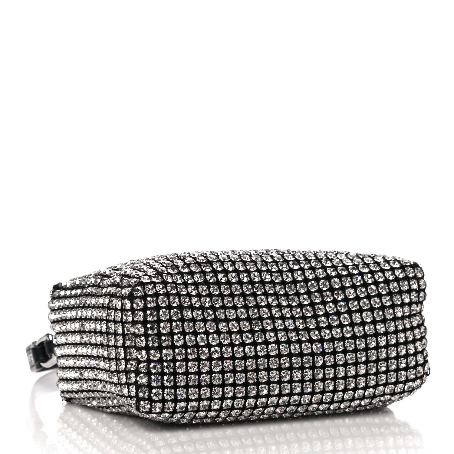 Alexander Wang Mesh Crystal Rhinestone Mini Heiress Pouch Black Silver 4 of 11