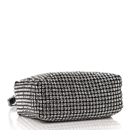 Alexander Wang Mesh Crystal Rhinestone Mini Heiress Pouch Black Silver 4 of 11