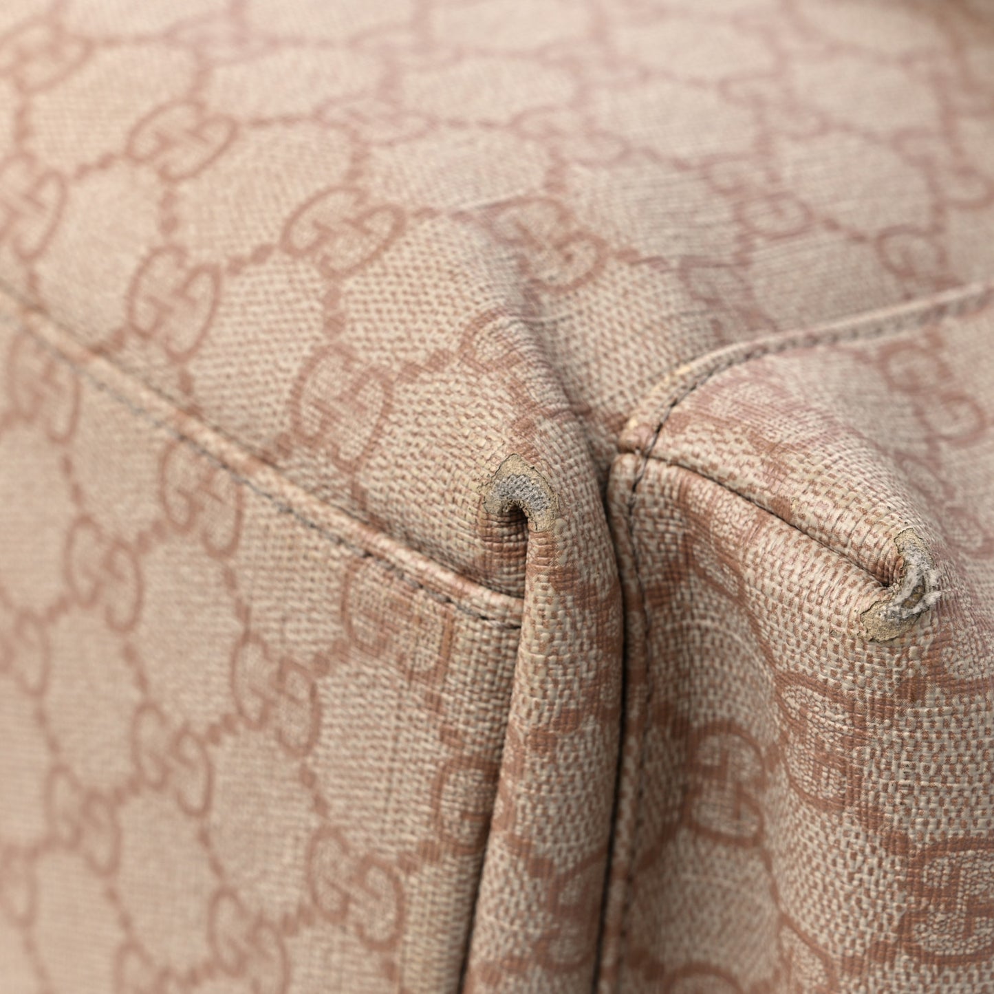 GG Supreme Monogram Messenger Diaper Bag Beige