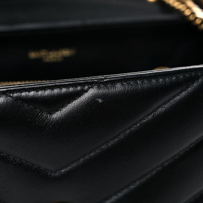 Saint Laurent Calfskin Y Quilted Monogram Small Loulou Chain Satchel Black 12 of 14