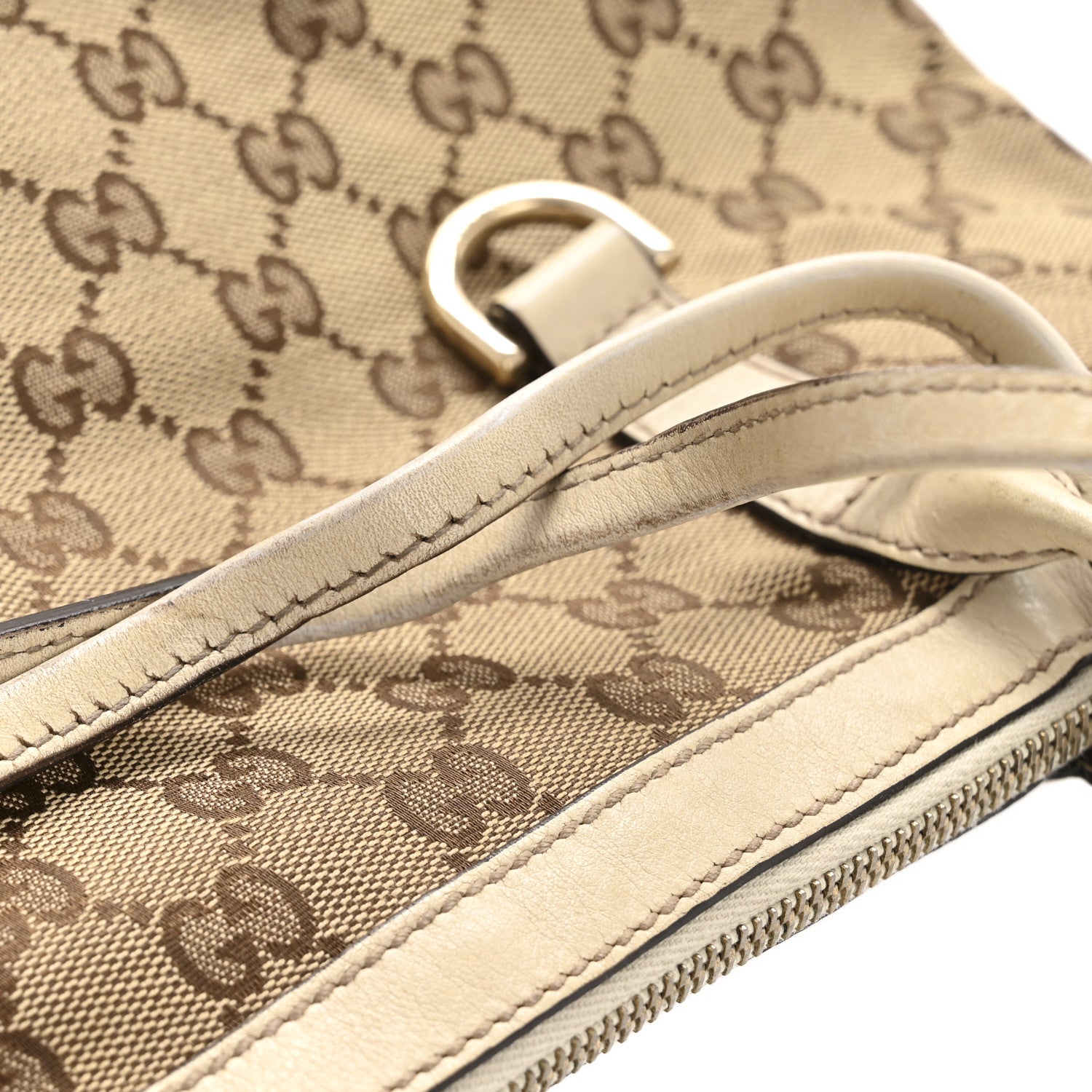 Gucci Monogram Medium New Britt Hobo Tote Off White 13 of 15